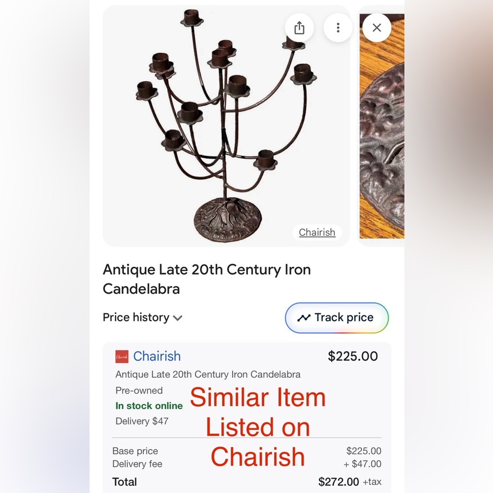 Anthropologie Iron Candelabra - Picture 9 of 9